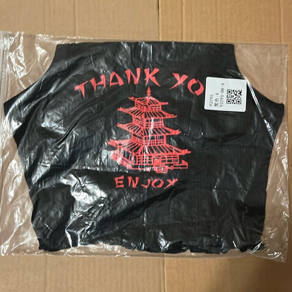 THANK YOU ENJOY Crop Tank (Black) Small